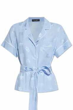 Dolce & Gabbana jasnoniebieski Jedwabny top