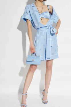 Dolce & Gabbana jasnoniebieski Jedwabny top