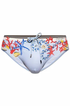 Dolce & Gabbana jasnoniebieski Slipy kąpielowe