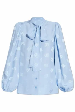 Dolce & Gabbana jasnoniebieski Jedwabna koszula