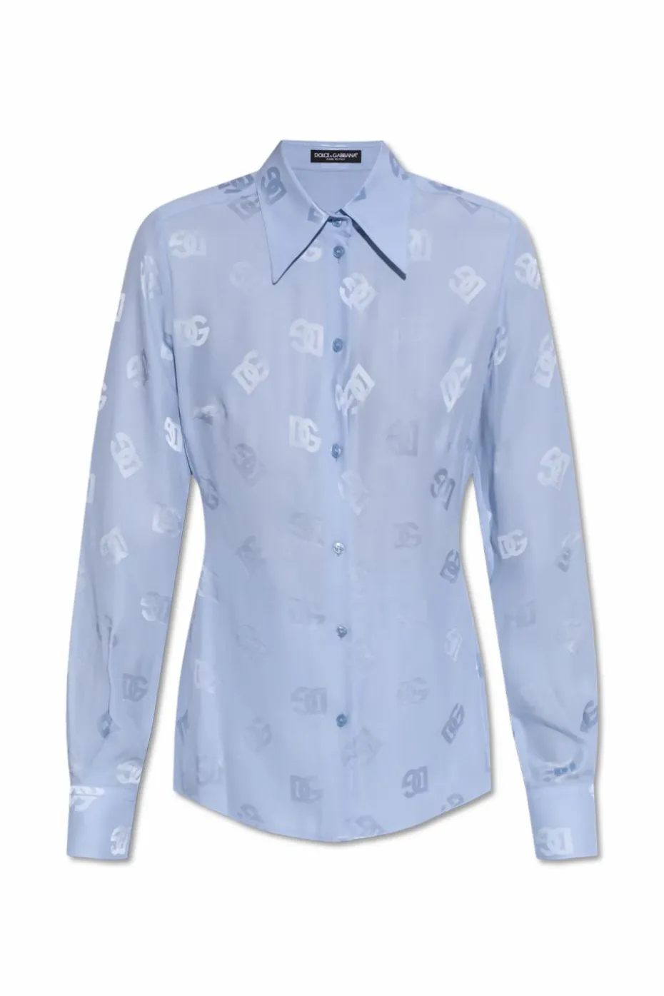Dolce & Gabbana jasnoniebieski Jedwabna koszula