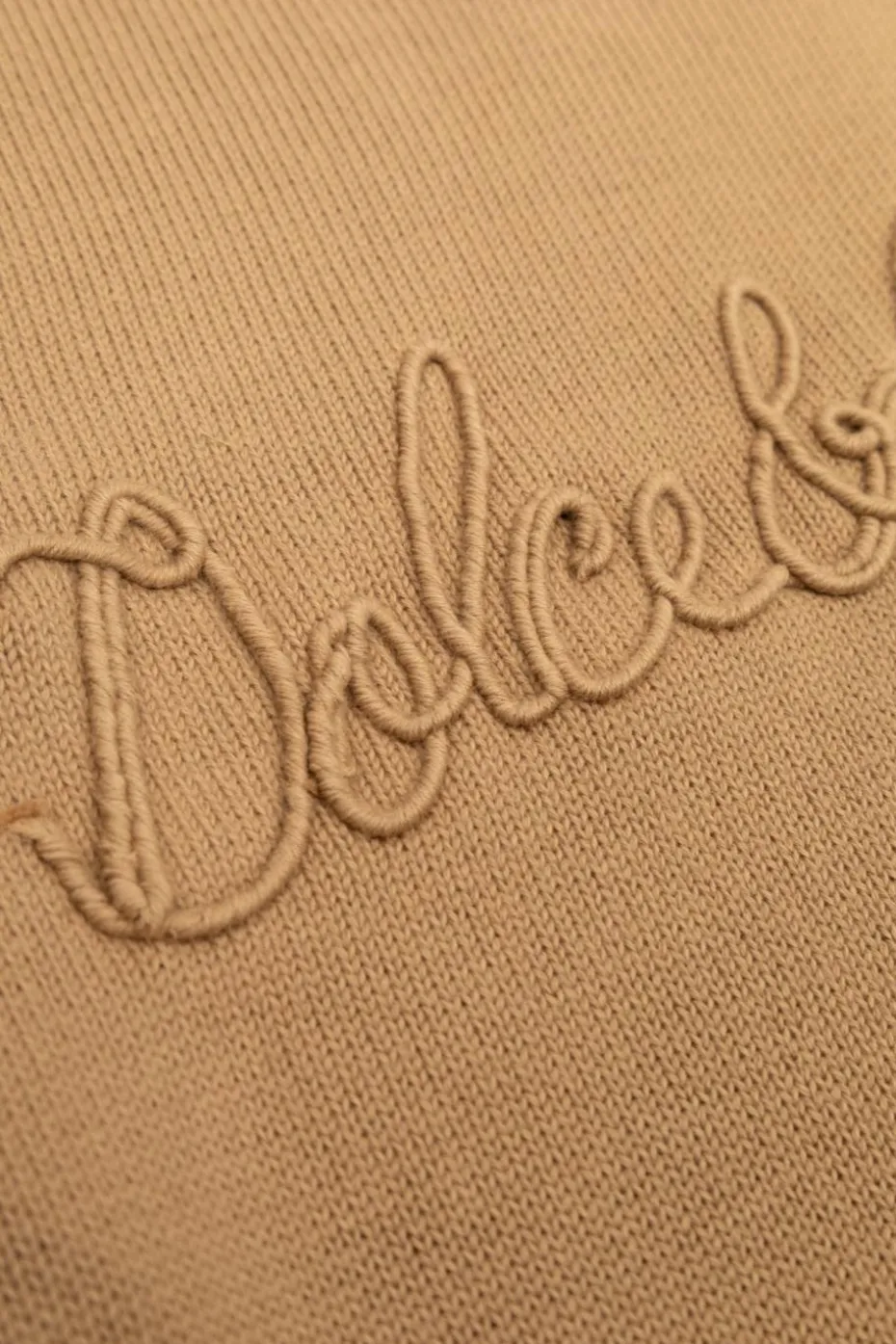 Dolce & Gabbana Kids beżowy Sweter z wyszytym logo