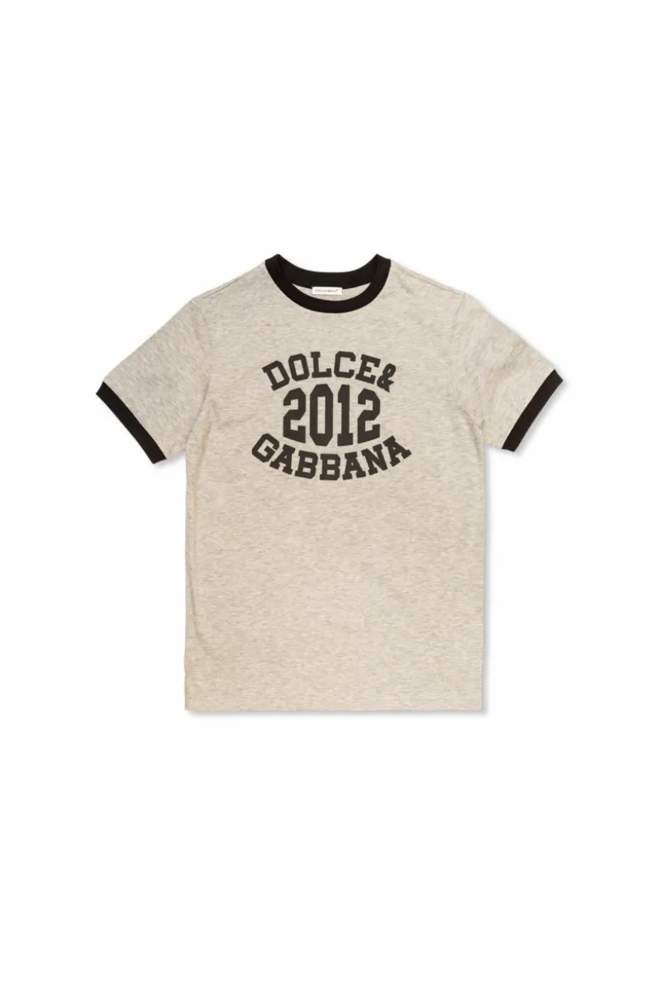 Dolce & Gabbana Kids beżowy T-shirt z logo