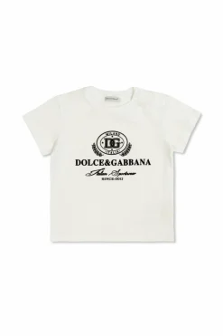 Dolce & Gabbana Kids BIAŁY T-shirt z logo