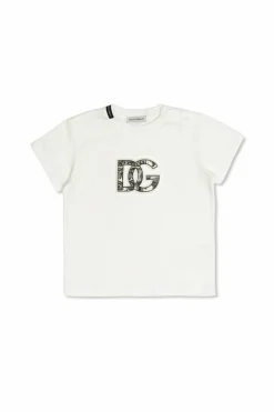 Dolce & Gabbana Kids BIAŁY T-shrt z logo