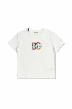 Dolce & Gabbana Kids BIAŁY T-shirt z logo