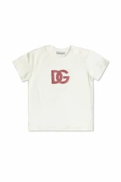 Dolce & Gabbana Kids BIAŁY T-shirt z logo