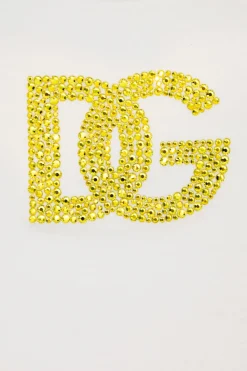 Dolce & Gabbana Kids BIAŁY T-shirt z cekinowym logo