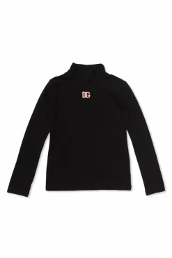 Dolce & Gabbana Kids CZARNY Bawełniany golf