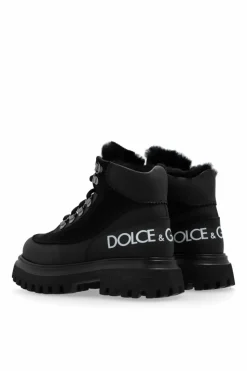 Dolce & Gabbana Kids CZARNY Buty za kostkę z logo