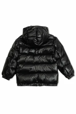 Dolce & Gabbana Kids CZARNY Kurtka puchowa z odpinanym kołnierzem
