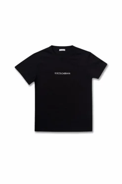 Dolce & Gabbana Kids CZARNY T-shirt z logo