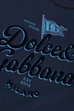 Dolce & Gabbana Kids GRANATOWY Bluza z wypukłym logo