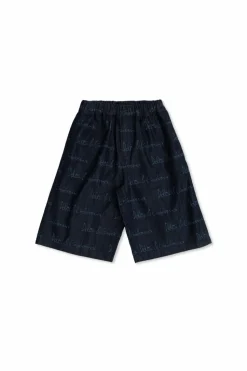 Dolce & Gabbana Kids GRANATOWY Jeansowe szorty z monogramem