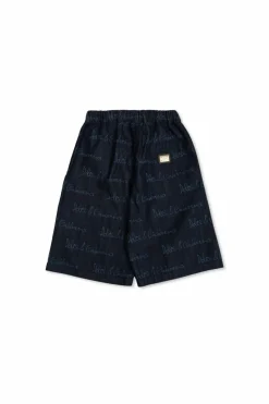 Dolce & Gabbana Kids GRANATOWY Jeansowe szorty z monogramem