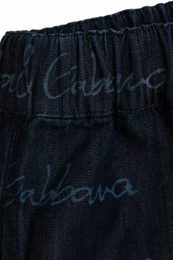 Dolce & Gabbana Kids GRANATOWY Jeansowe szorty z monogramem