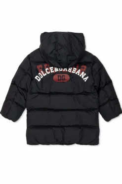 Dolce & Gabbana Kids GRANATOWY Kurtka z odpinanym kapturem