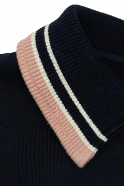 Dolce & Gabbana Kids GRANATOWY Bawełniana sukienka z naszywką z logo