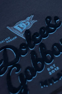 Dolce & Gabbana Kids GRANATOWY Szorty z wypukłym logo