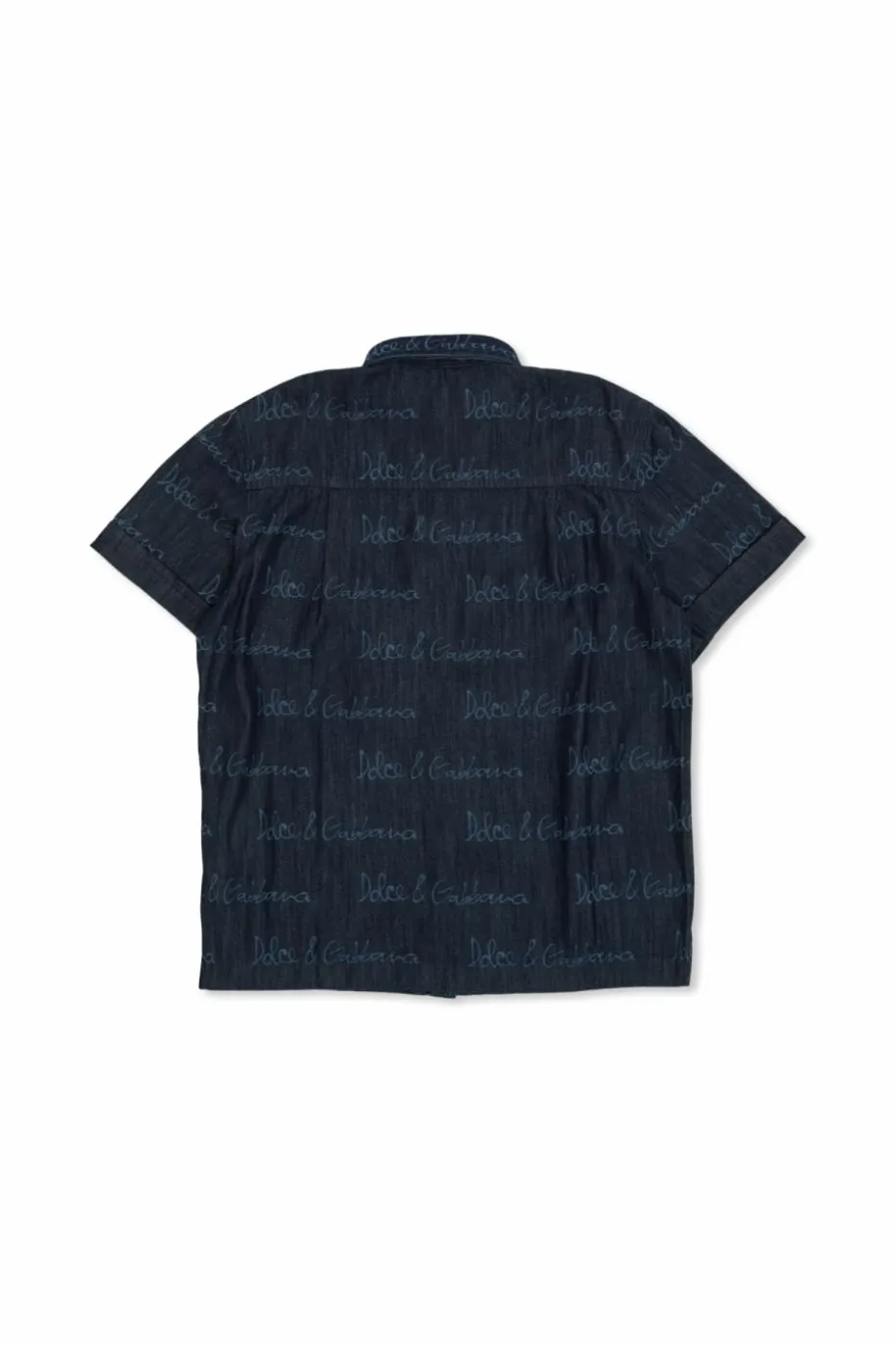 Dolce & Gabbana Kids GRANATOWY Jeansowa koszula z kieszenią