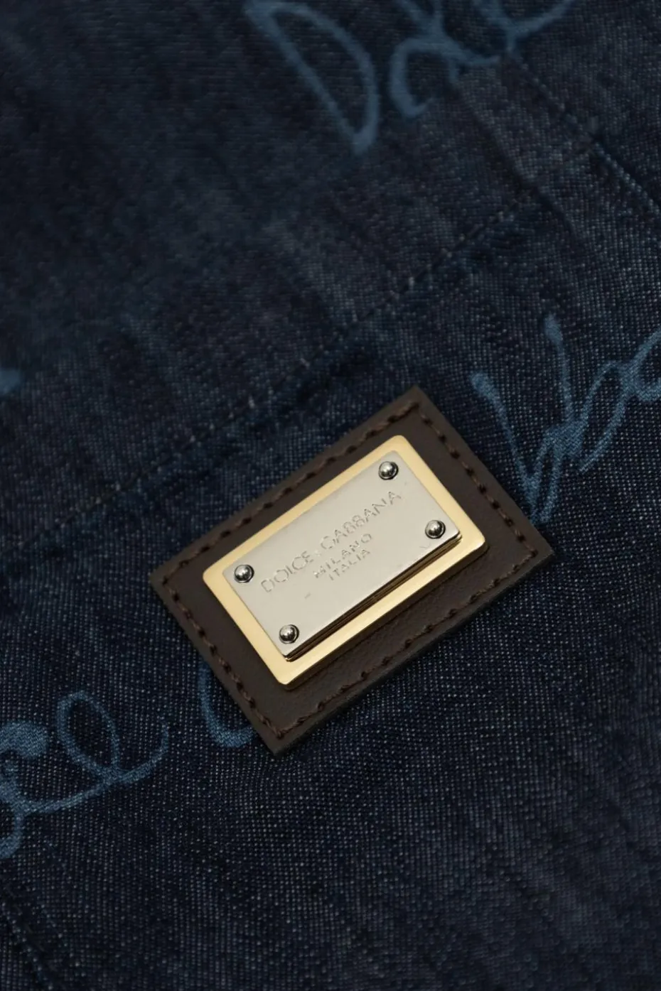 Dolce & Gabbana Kids GRANATOWY Jeansowa koszula z kieszenią