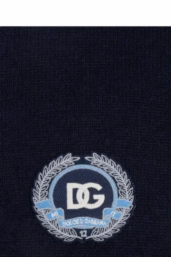 Dolce & Gabbana Kids GRANATOWY Szal z logo