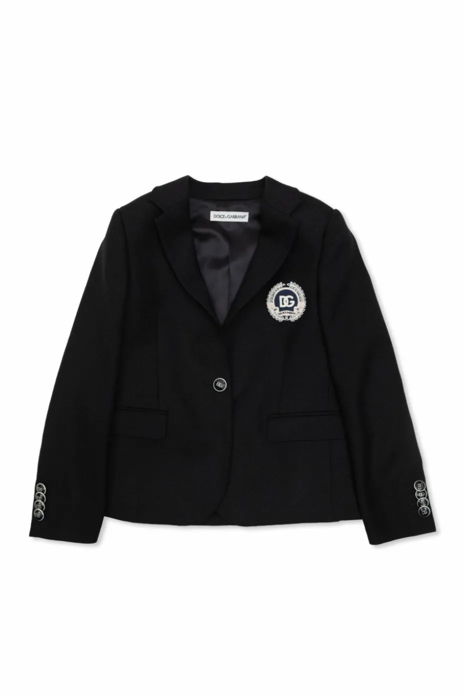 Dolce & Gabbana Kids GRANATOWY Marynarka z naszywką z logo