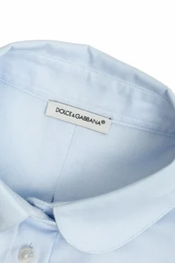 Dolce & Gabbana Kids jasnoniebieski Koszula z naszywką z logo