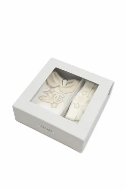 Dolce & Gabbana Kids kremowy Komplet: czapka, śliniak i body