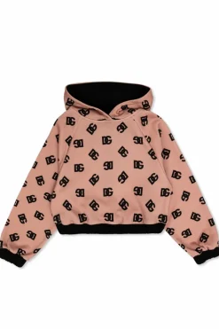 Dolce & Gabbana Kids RÓŻOWY Bluza z monogramem