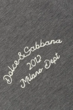 Dolce & Gabbana Kids SZARY Polo z wyszytym logo