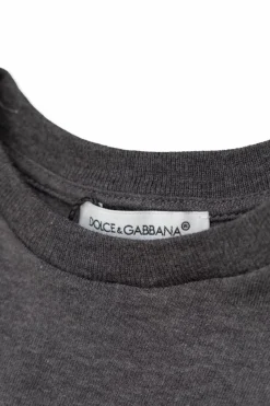 Dolce & Gabbana Kids SZARY T-shirt z logo