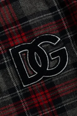 Dolce & Gabbana Kids SZARY Koszula ze wzorem w kratę