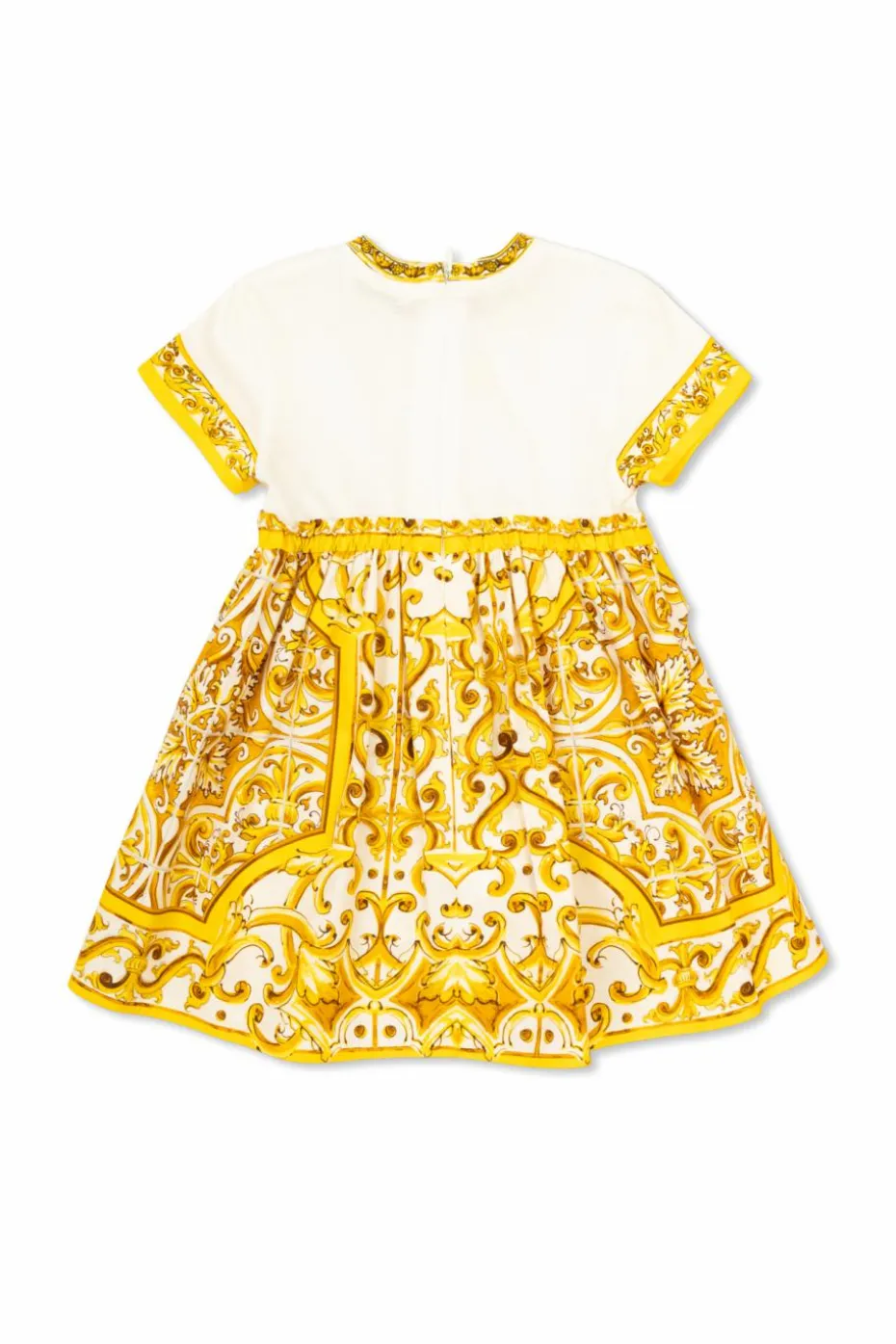 Dolce & Gabbana Kids ŻÓŁTY Sukienka z nadrukiem
