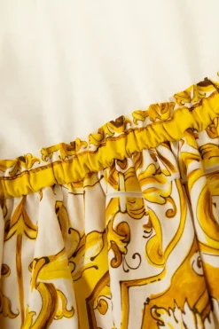 Dolce & Gabbana Kids ŻÓŁTY Sukienka z nadrukiem