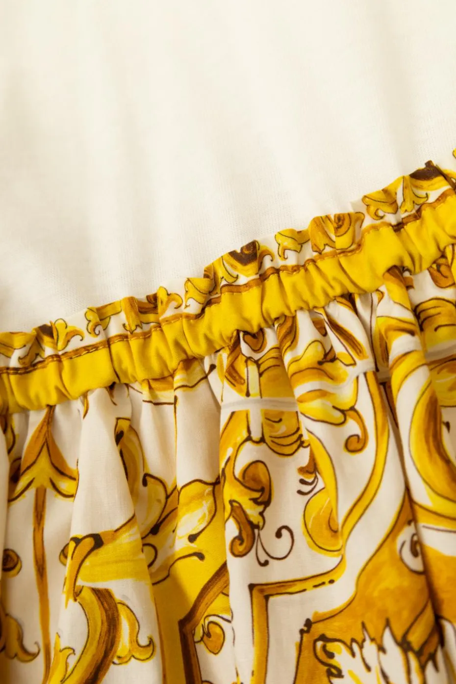 Dolce & Gabbana Kids ŻÓŁTY Sukienka z nadrukiem
