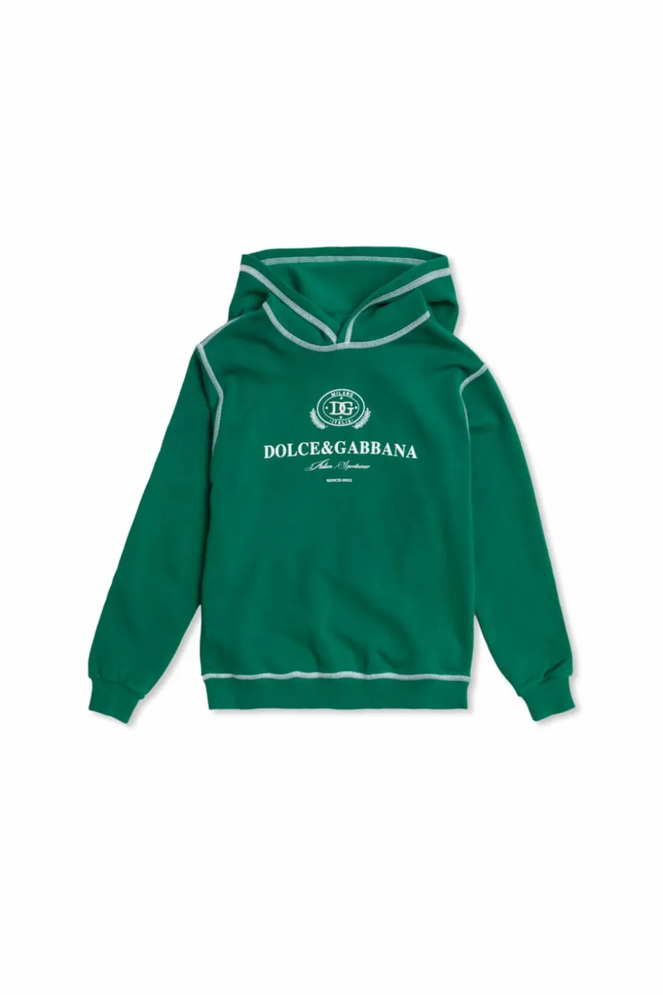 Dolce & Gabbana Kids ZIELONY Bluza z kapturem