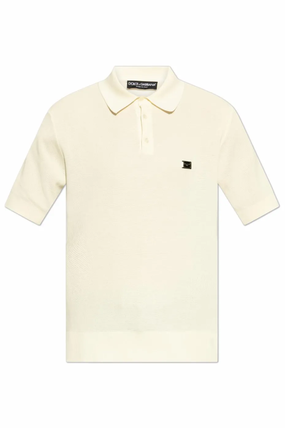 Dolce & Gabbana kremowy Bawełniane polo