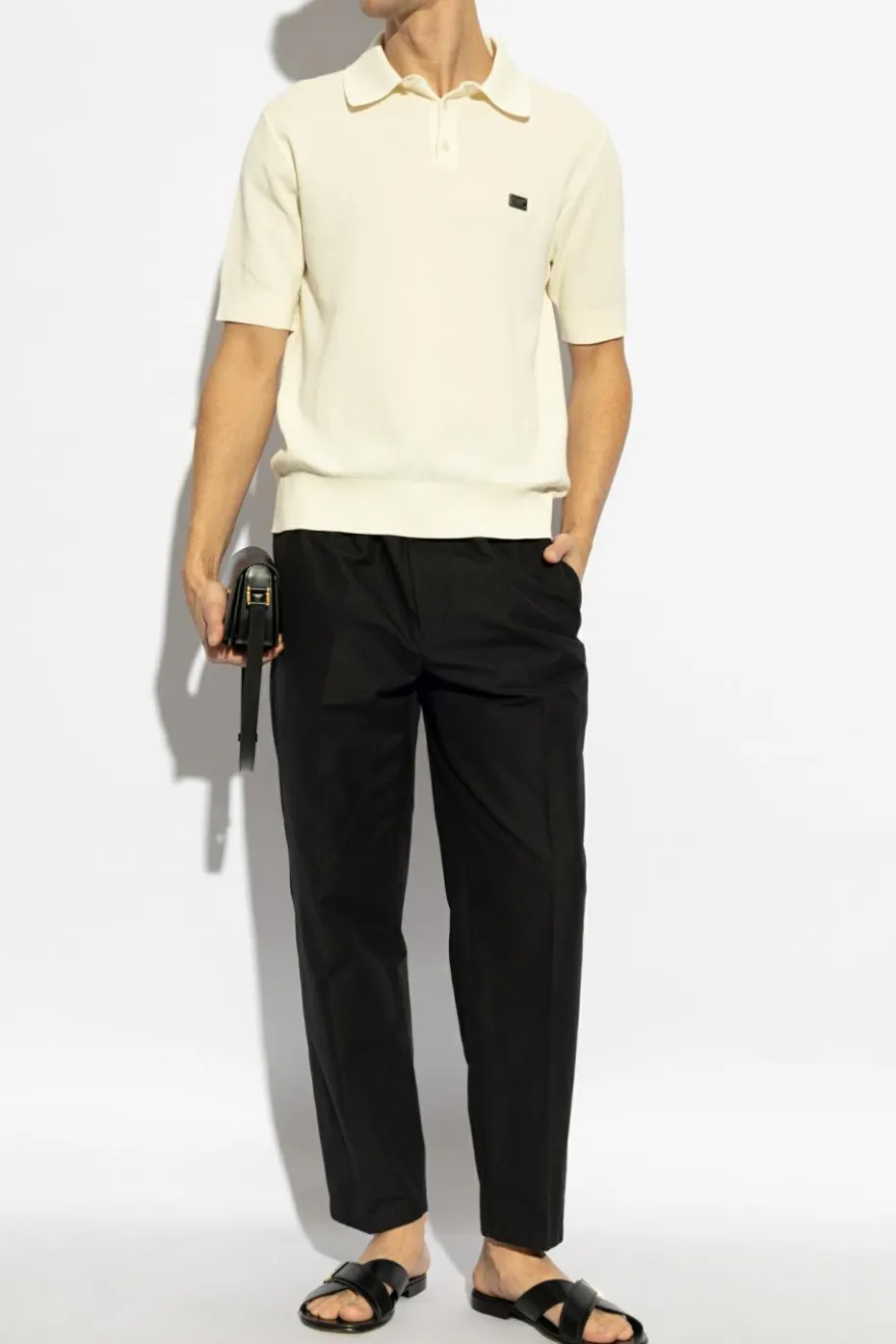 Dolce & Gabbana kremowy Bawełniane polo