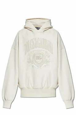 Dolce & Gabbana kremowy Bluza z kapturem