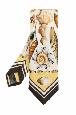 Dolce & Gabbana kremowy Jedwabny krawat