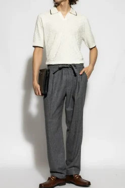Dolce & Gabbana kremowy Jedwabne polo