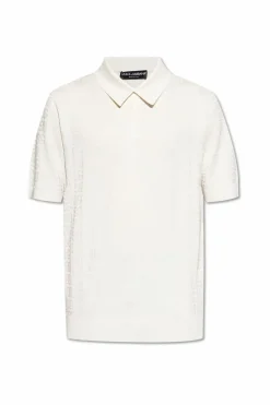 Dolce & Gabbana kremowy Jedwabne polo