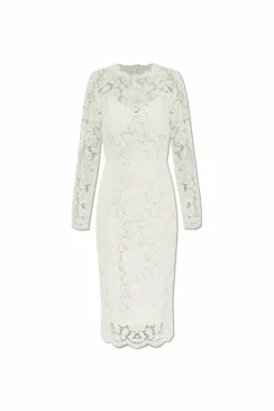 Dolce & Gabbana kremowy Koronkowa sukienka