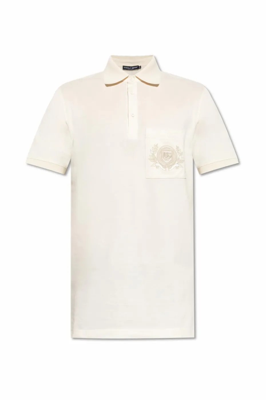 Dolce & Gabbana kremowy Polo z kieszenią