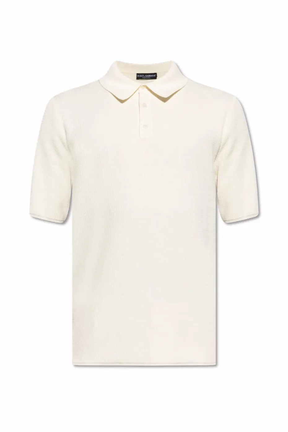 Dolce & Gabbana kremowy Prążkowane polo