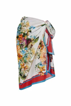 Dolce & Gabbana MULTIKOLOR Pareo z motywem kwiatowym