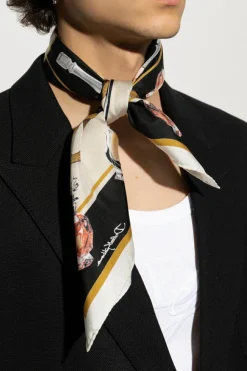 Dolce & Gabbana MULTIKOLOR Jedwabna chusta z nadrukiem