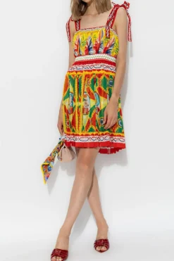 Dolce & Gabbana MULTIKOLOR Sukienka ze wzorem `Carretto`
