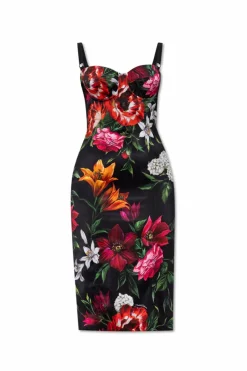 Dolce & Gabbana MULTIKOLOR Sukienka z motywem kwiatowym